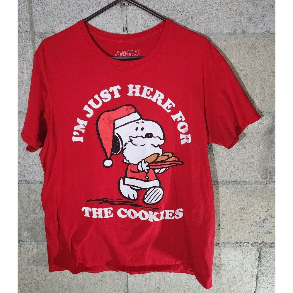 Peanuts Snoopy Crew-Neck Graphic T-Shirt Size L